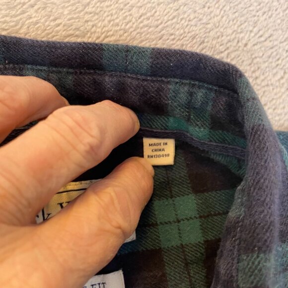 Jack Wills Mens Shirt XL Blackwatch Green & Navy Plaid Classic Fit Button-Up - Picture 8 of 11